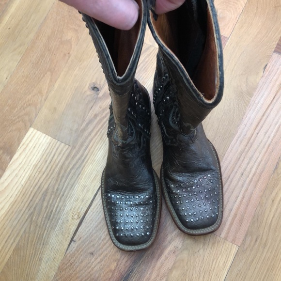 Dan post square toe studded tall boots 8 - Picture 3 of 6